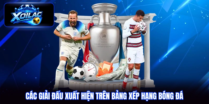 Các giải đấu xuất hiện trên bảng xếp hạng bóng đá